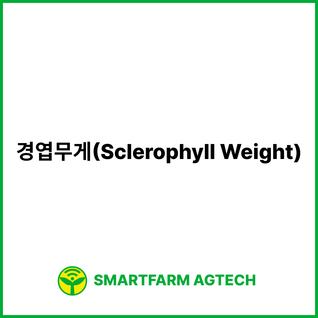 경엽무게(Sclerophyll Weight) | 스마트팜피디아 (Smartfarm Pedia)
