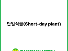 단일식물(Short-day plant) | 스마트팜피디아 (Smartfarm Pedia)