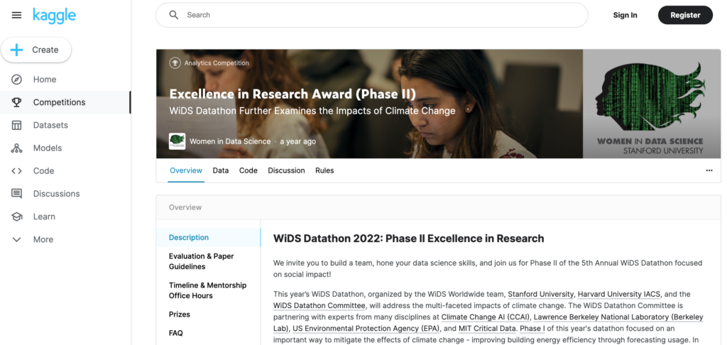 기후 변화의 영향 (WiDS Datathon 2022 – Excellence in Research Award (Phase II))