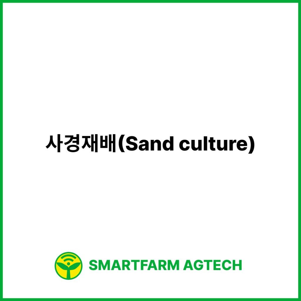 사경재배(Sand culture) | 스마트팜피디아 (Smartfarm Pedia)