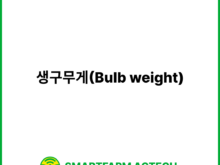 생구무게(Bulb weight) | 스마트팜피디아 (Smartfarm Pedia)