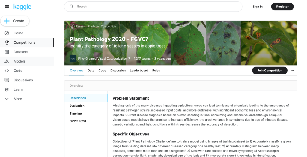 스마트팜과 머신러닝: 작물병 예측 대회 (Plant Pathology2020 - FGVC7) | 캐글 (Kaggle)