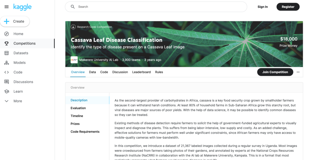 스마트팜을 위한 데이터 과학: 카사바 잎 질병 분류 대회 (Cassava Leaf Disease Classification) | 캐글 (Kaggle)