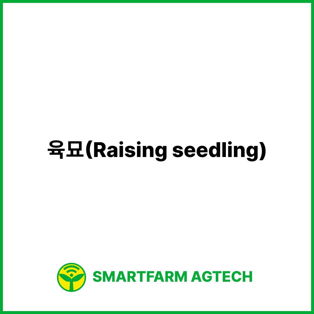 육묘(Raising seedling) | 스마트팜피디아 (Smartfarm Pedia)