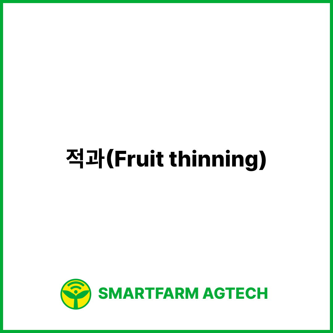 적과(Fruit thinning) | 스마트팜피디아 (Smartfarm Pedia)