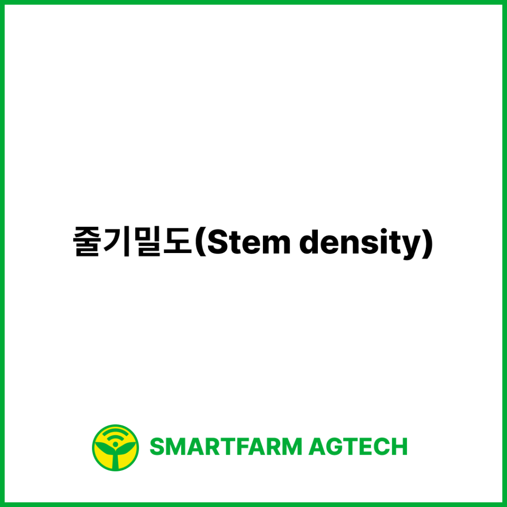 줄기밀도(Stem density) | 스마트팜피디아 (Smartfarm Pedia)